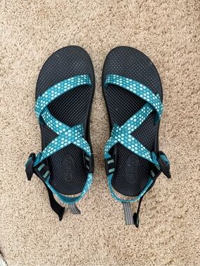 Chaco Z/1 Teal Floral-Strap Sandals // Youth Size 5